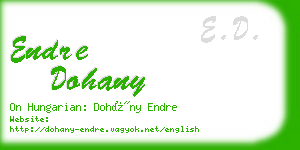 endre dohany business card